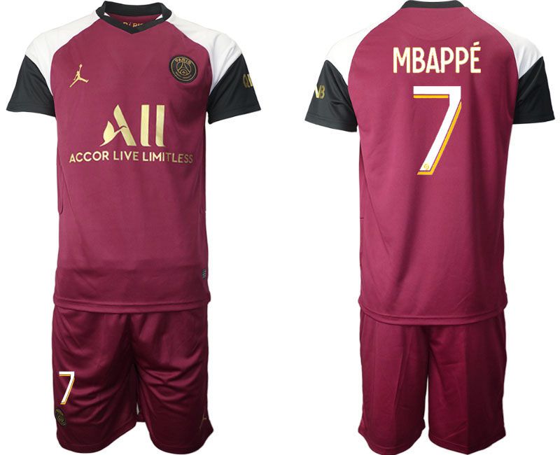 Men 2020-2021 club Paris St German away #7 red Soccer Jerseys